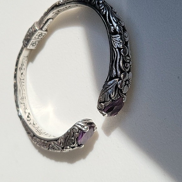 Sterling Silver Amethyst Cuff Bracelet - Picture 3 of 5